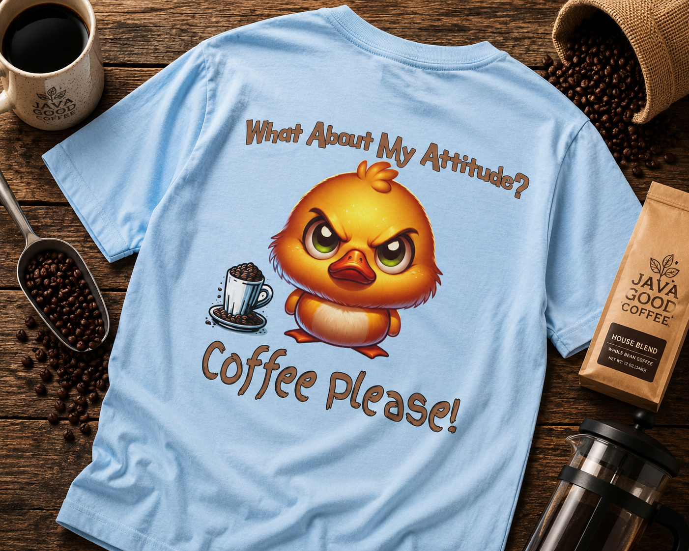 Birdie Coffee Attitude Unisex Heavy Cotton Tee