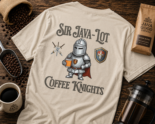 Sir Java-Lot Coffee Knights Unisex Heavy Cotton Tee