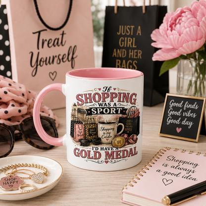 Gold Medal Shopping  White 11oz Ceramic Mug with Color Inside