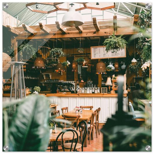 Tranquil Coffee Cafe Acrylic Wall Print at Java Good 