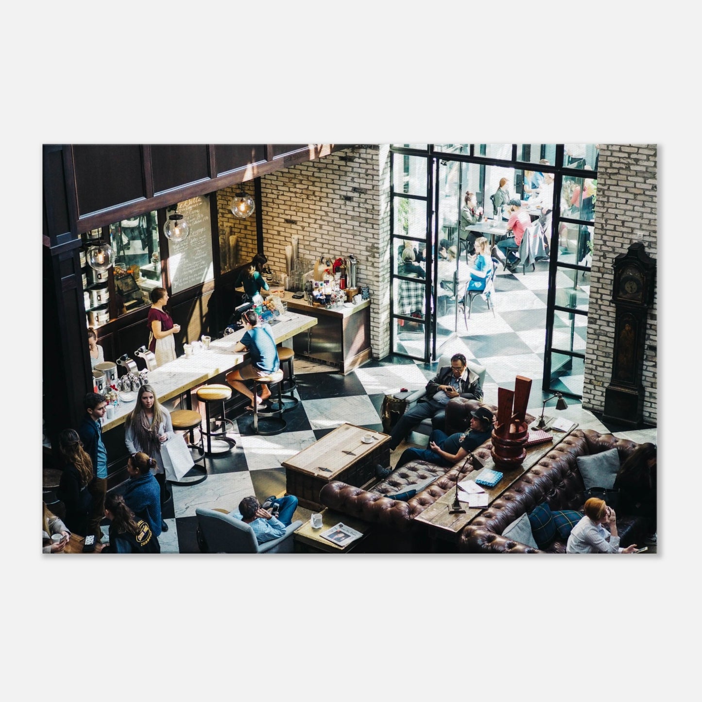 Busy Coffee Cafe Canvas Print at Java Good Coffee