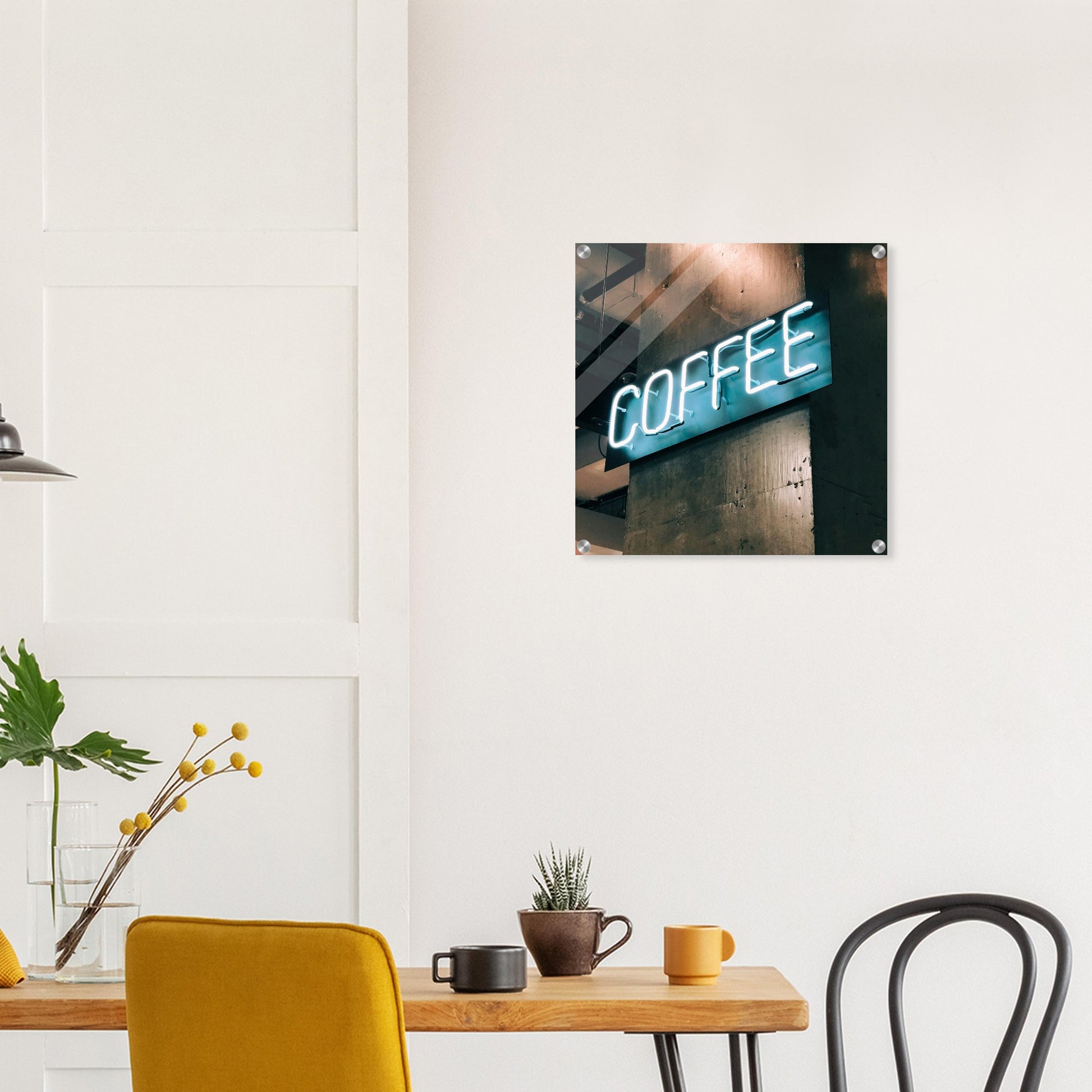 Neon Coffee Sign Acrylic Wall Print - Java Good Coffee