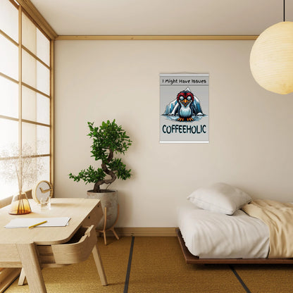 Coffeeholic Penguin Premium Matte Paper Poster with Hanger - Java Good Coffee