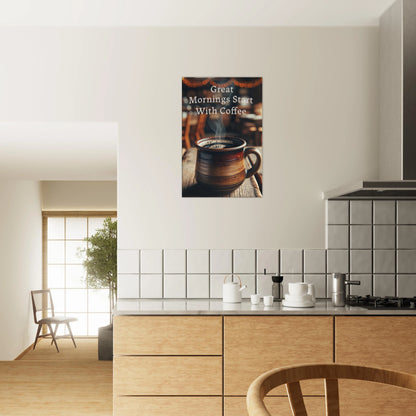 Great Mornings Start With Coffee Canvas Wall Print - Java Good Coffee
