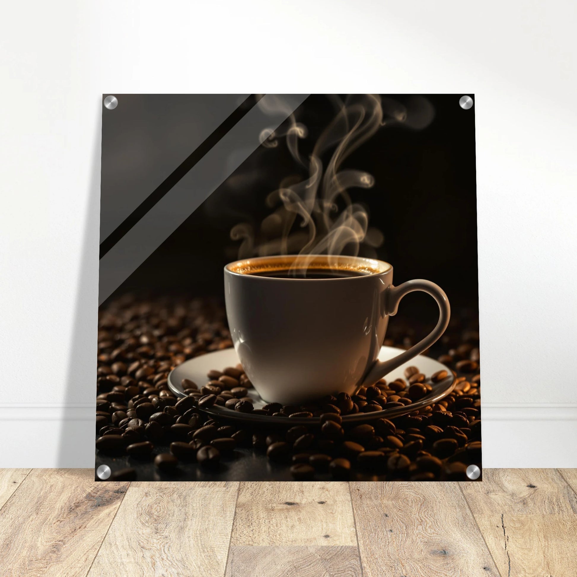 Mornings First Cup Acrylic Wall Print on Java Good Coffee