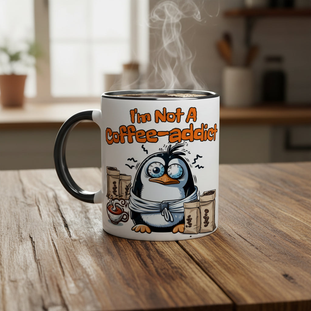 I am Not a Coffee-Addict White 11oz Ceramic Mug with Color Inside by Java Good Coffee