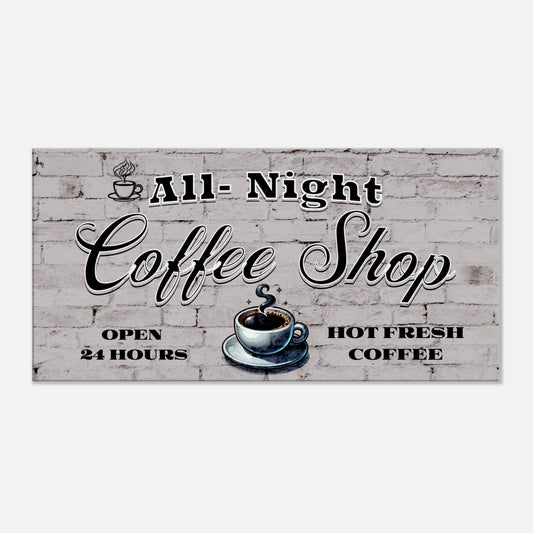  All-Night Coffee Shop Canvas Wall Print by Java Good Coffee