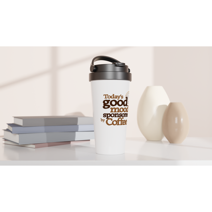 Today's Good Mood White 15oz Stainless Steel Travel Mug