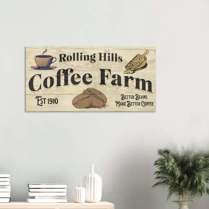 Rolling Hills Coffee Farm Canvas Prints - Java Good Coffee