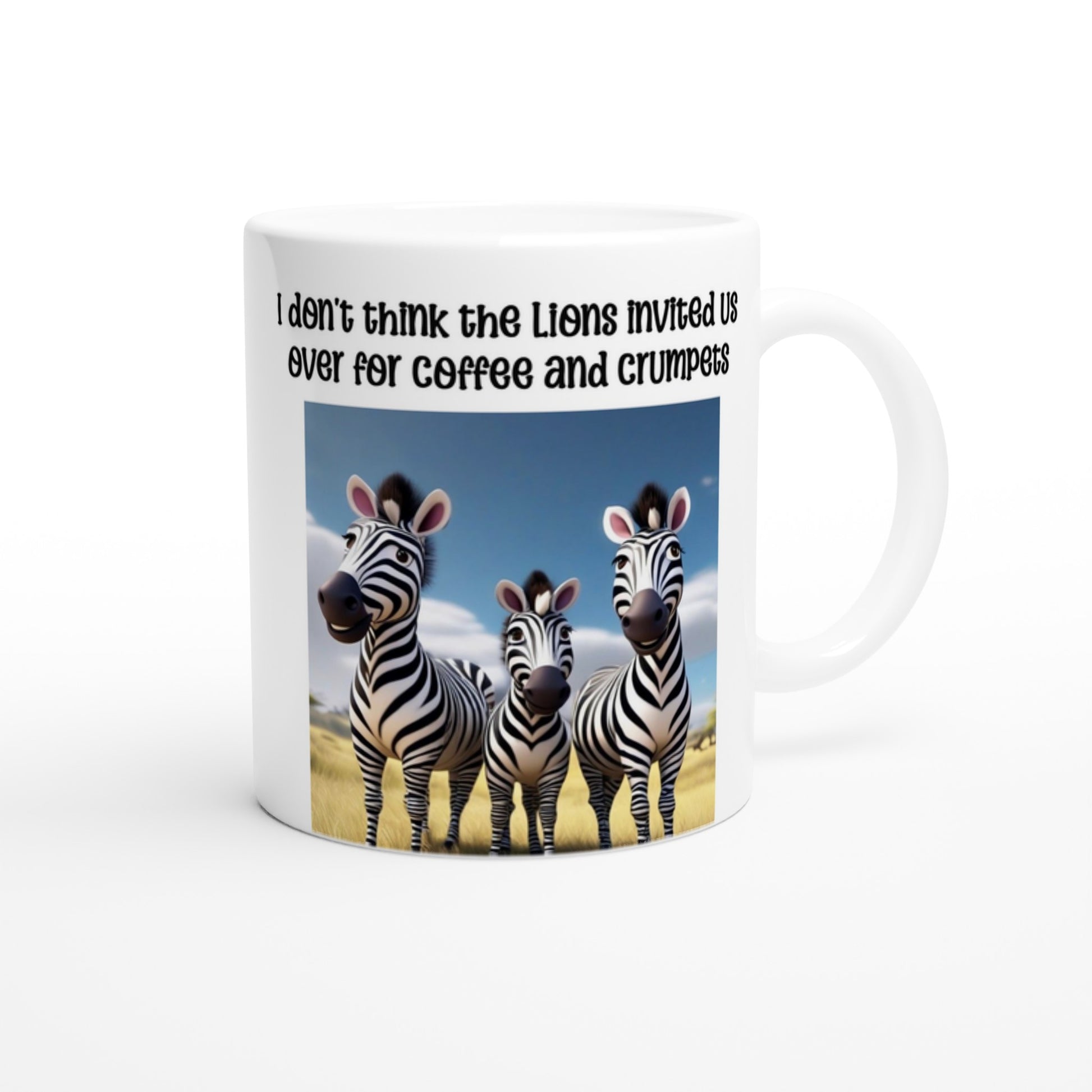 Zebra Going For Coffee White 11oz Ceramic Mug by Java Good Coffee