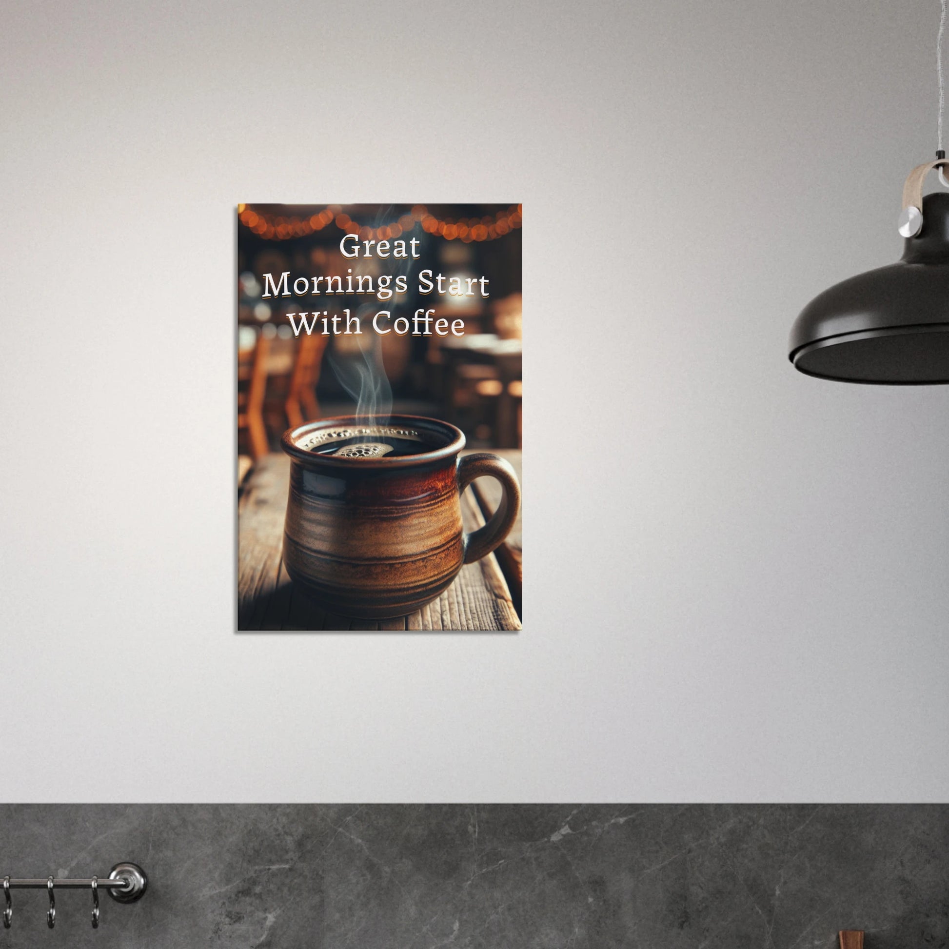 Great Mornings Start With Coffee Canvas Wall Print on Java Good Coffee
