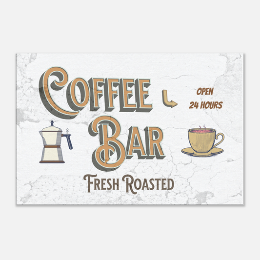 Coffee Bar Canvas Wall Art Print