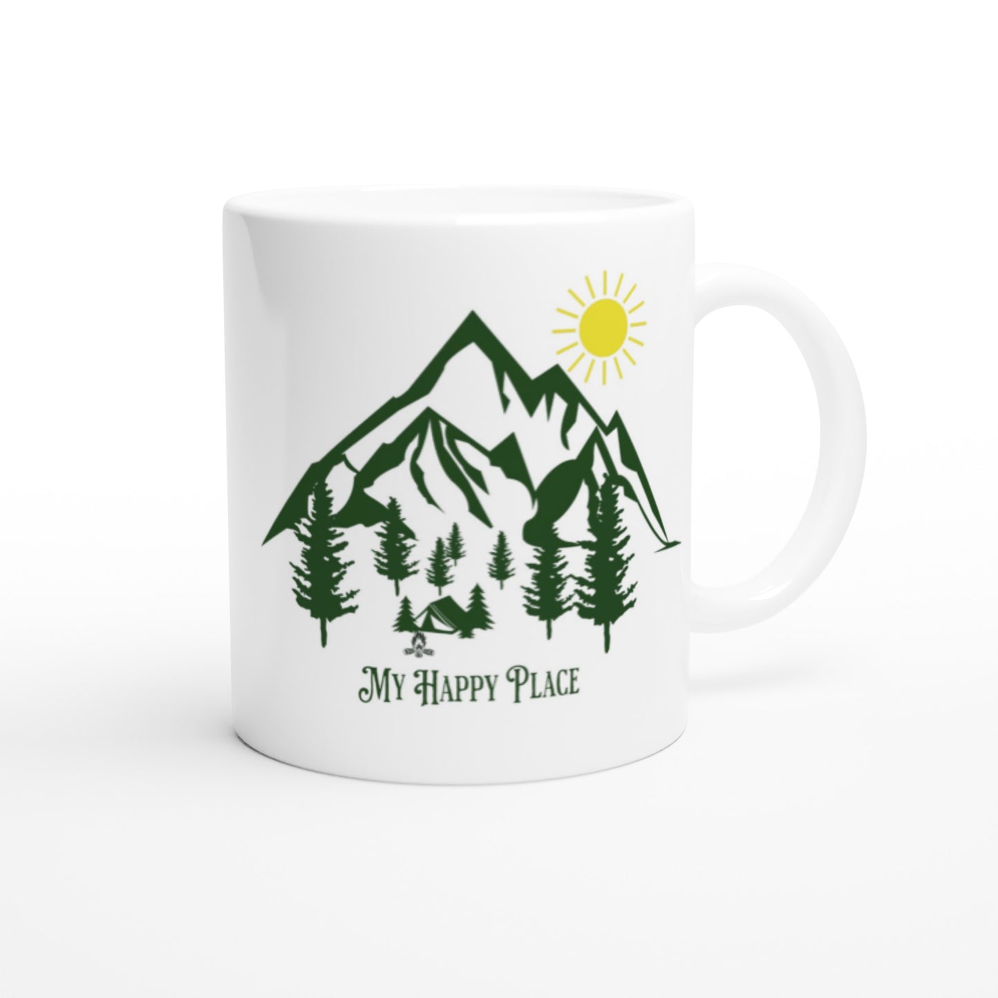 My Happy Place Camping White 11oz Ceramic Mug  at Java Good Coffe